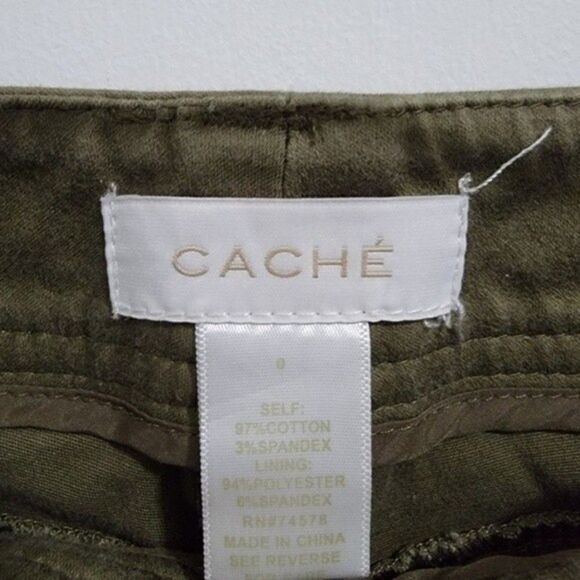 Cache Low Rise Army Green Split Ankle Pants Size 0 - Picture 4 of 9